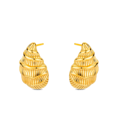 Pendientes ROCÍO MARTÍN Acero Dorado Caracola de Mar
