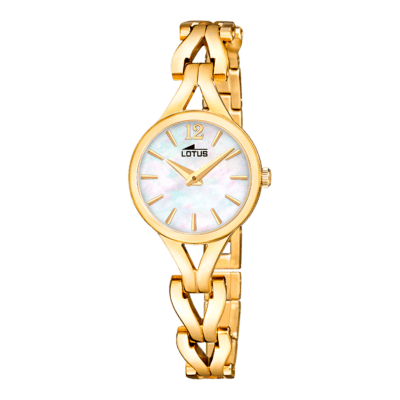Reloj LOTUS Mujer OLD MONEY Acero Dorado Estilo Pulsera Esfera Blanca