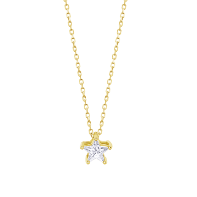 Collar LOTUS SILVER Mujer ESSENTIALS Plata Dorada Circonita Estrella