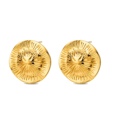 Pendientes ROCÍO MARTÍN Acero Dorado Disco Rayado