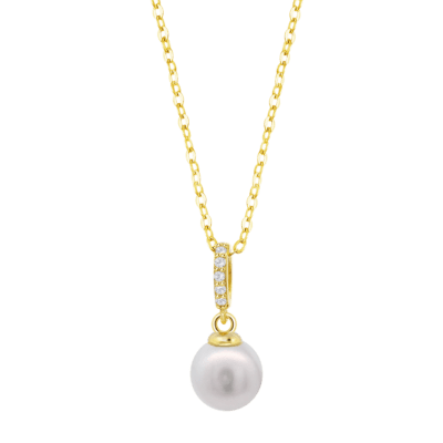 Collar LOTUS SILVER Plata Dorada PEARLS Circonita Y Perla