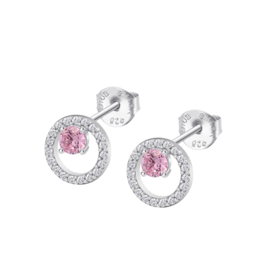 Pendientes LOTUS SILVER Mujer ESSENTIALS Plata Circonita Rosa Círculo
