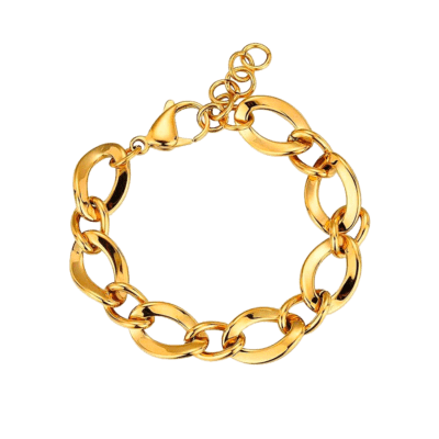 Pulsera ROCÍO MARTÍN Acero Dorado Eslabón Cóncavo
