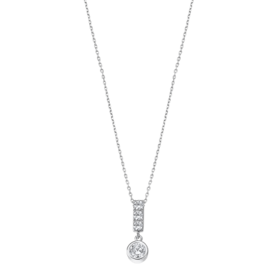 Collar LOTUS SILVER Mujer ESSENTIALS Tres Circonitas Verticales Con Otra Debajo