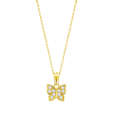Collar LOTUS SILVER Plata Dorada ESSENTIALS Mariposa Circonitas