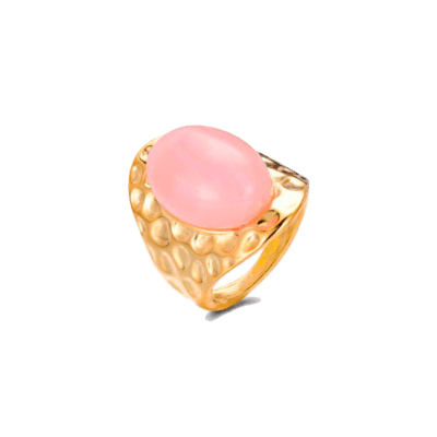 Anillo Plata Chapada LA VIDA Cuarzo Rosa