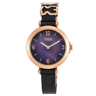 Reloj TOUS Mujer ICON CHARMS Acero Negro y IP Rosa