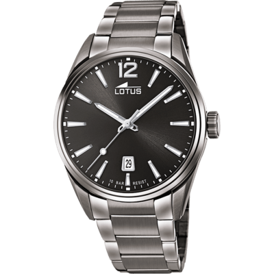 Reloj LOTUS Hombre MINIMALIST FOR HIM Negro Tres Agujas Esfera Gris