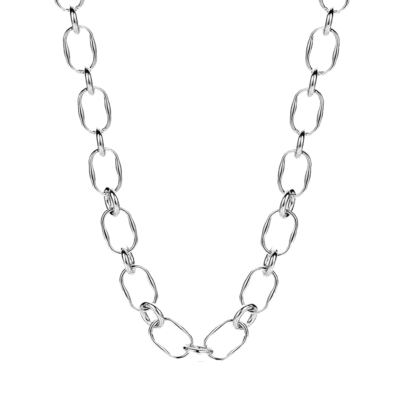 Collar ROCÍO MARTÍN Acero Bañado en Platino Eslabones Combinados