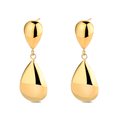 Pendientes ROCÍO MARTÍN Acero Dorado Gota Doble