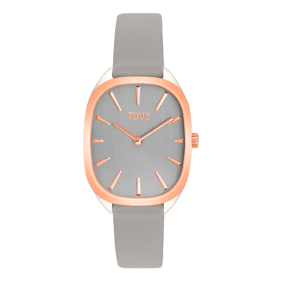 Reloj TOUS Mujer HERITAGE Acero Rosé Correa Piel Gris