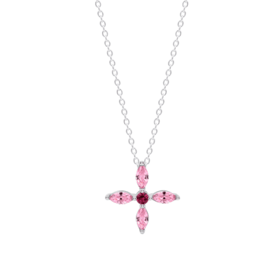 Collar LOTUS SILVER Mujer TRENDY Plata Flor Rosa