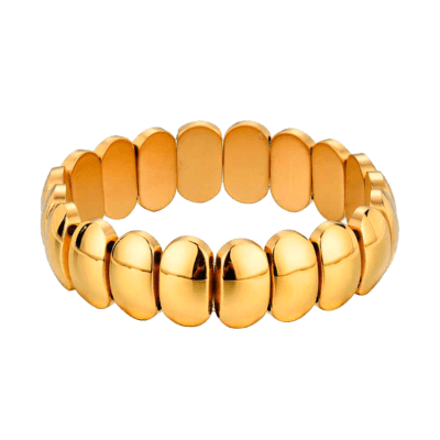 Pulsera Elástica ROCÍO MARTÍN Acero Dorado Eslabón Ovalado
