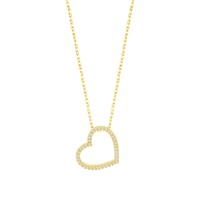 Collar LOTUS SILVER Plata Dorada MOMENTS Corazón Circonitas