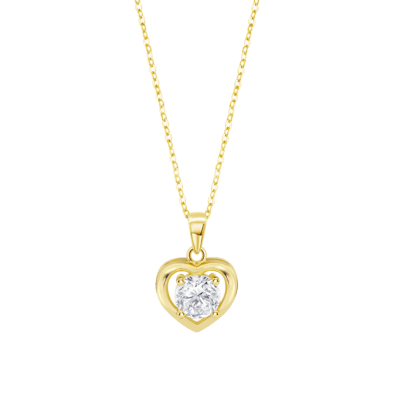 Collar Mujer Plata Dorada LOTUS SILVER MOMENTS Corazón Circonita Grande Centro