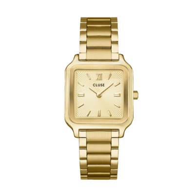Reloj CLUSE Mujer Acero Cuadrado GRACIEUSE Esfera Dorada Guilloché
