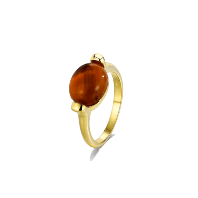Anillo Plata Chapada LA VIDA Ojo de Tigre