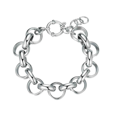 Pulsera ROCÍO MARTÍN Acero Bañado en Platino Eslabones Redondos