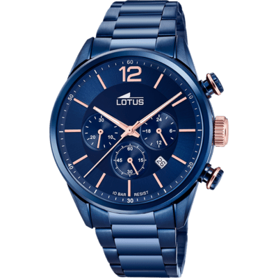Reloj LOTUS Hombre CHRONO Acero Azul con Rosé