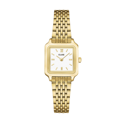 Reloj CLUSE Mujer Acero Dorada GRACIEUSE MINI Esfera Blanca Cuadrada