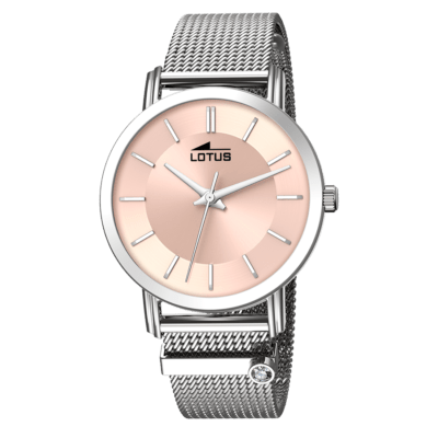 Reloj LOTUS Mujer TRENDY Acero Malla Milanesa Esfera Rosa