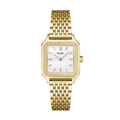 Reloj CLUSE Mujer Acero Dorada GRACIEUSE PETITE Esfera Blanca Bisel Circonitas