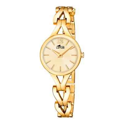 Reloj LOTUS Mujer OLD MONEY Acero Dorado Estilo Pulsera Esfera Champagne