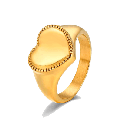 Anillo ROCÍO MARTÍN Acero Dorado Sello Corazón