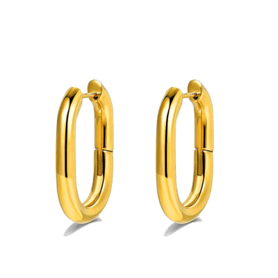 Pendientes ROCÍO MARTÍN Acero Dorado Aro Ovalado