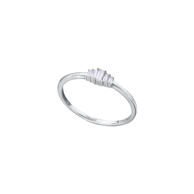 Anillo LE CARRÉ Oro Blanco y Diamantes BACK TO THE BLOCK Degradé Baguette
