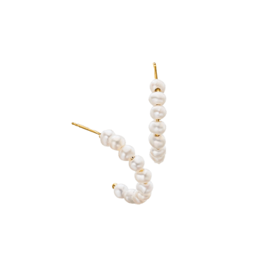 Pendientes LE CARRÉ Oro Amarillo y Perlas GOOD MORNING SUNSHINE Aro