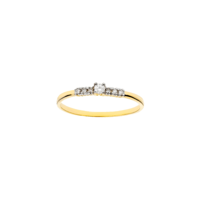 Anillo Solitario MARINA GARCÍA Oro Amarillo y 7 Diamantes