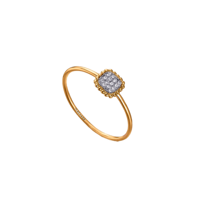 Anillo LE CARRÉ Oro Amarillo y Brillantes WHITE DAYS Cuadrado
