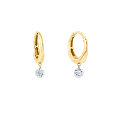 Pendientes Aro MARINA GARCÍA Oro Amarillo y Colgante de Diamantes