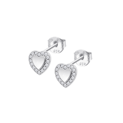 Pendientes LOTUS SILVER Plata MOMENTS Corazón Circonitas