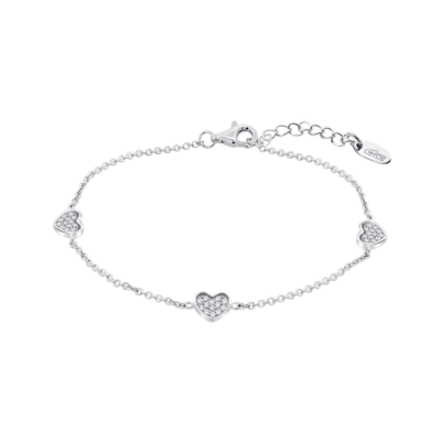 Pulsera LOTUS SILVER Plata MOMENTS Corazones
