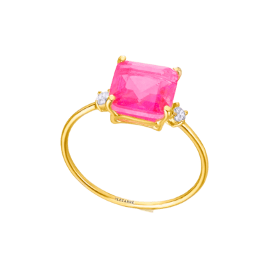 Anillo LE CARRÉ Oro Amarillo Topacio Rosa LOVE