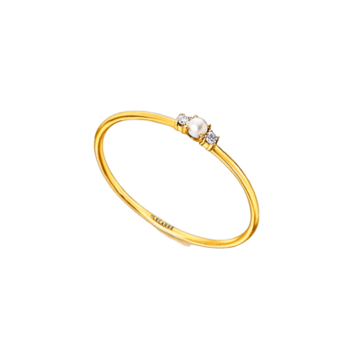 Anillo LE CARRÉ Oro Amarillo Diamantes Y Perla GOOD MORNING SUNSHINE