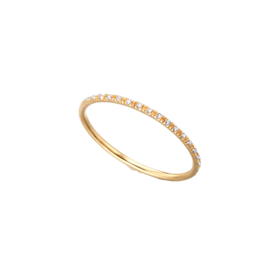 Anillo Media Alianza LE CARRÉ Oro Amarillo y Diamantes IN GOLD WE TRUST