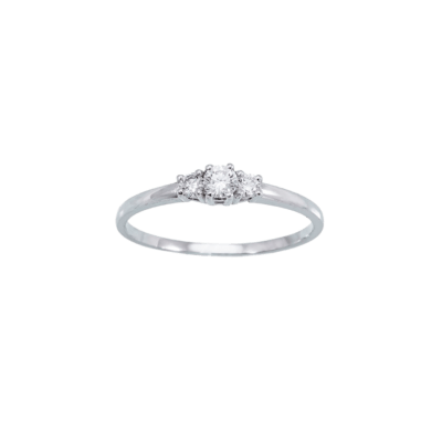Anillo Tresillo MARINA GARCÍA Oro Blanco y Diamantes