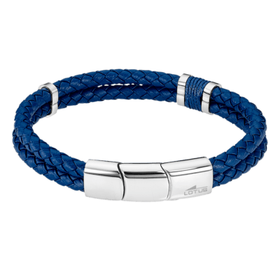 Pulsera LOTUS STYLE Doble Cordón Cuero URBAN MAN Azul