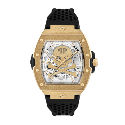 Reloj PHILIPP PLEIN Acero Dorado THE SKELETON FROSTED Caucho AUTOMÁTICO