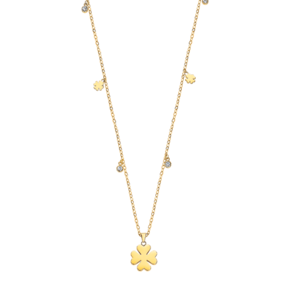 Collar LOTUS STYLE Acero Dorado ESSENTIALS Trébol