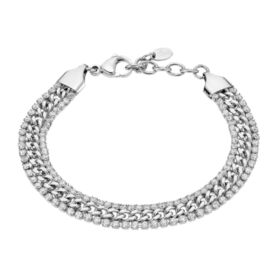 Pulsera LOTUS STYLE Acero ICONIC Doble Riviere Cadena Central