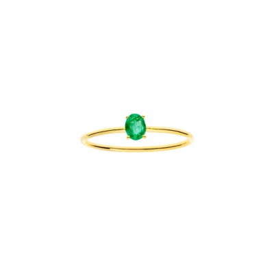 Anillo Solitario MARINA GARCÍA Oro y Esmeralda