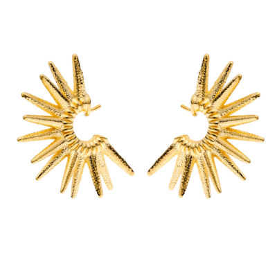 Pendientes MARINA GARCÍA Plata Dorada PUNK Medio Aro