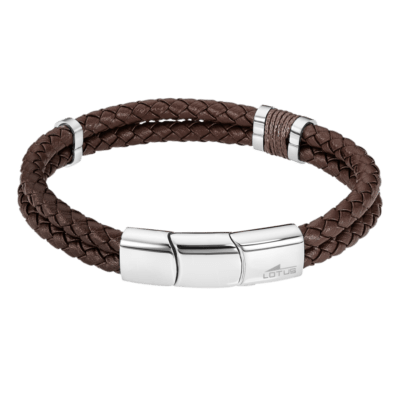 Pulsera LOTUS STYLE Doble Cordón Cuero URBAN MAN Marrón