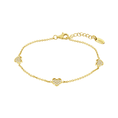 Pulsera LOTUS SILVER Plata Dorada MOMENTS Corazones