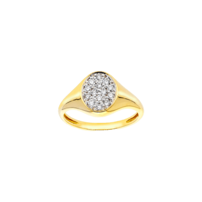 Anillo Sello MARINA GARCÍA Oro y 14 Diamantes