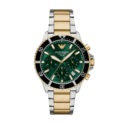 Reloj EMPORIO ARMANI Acero Bicolor Esfera Verde Bisel Negro